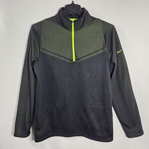 Nike Golf Therma-FIT Hypervis 1/2 Zip Pullover Jacket Black Green Men’s Size Med